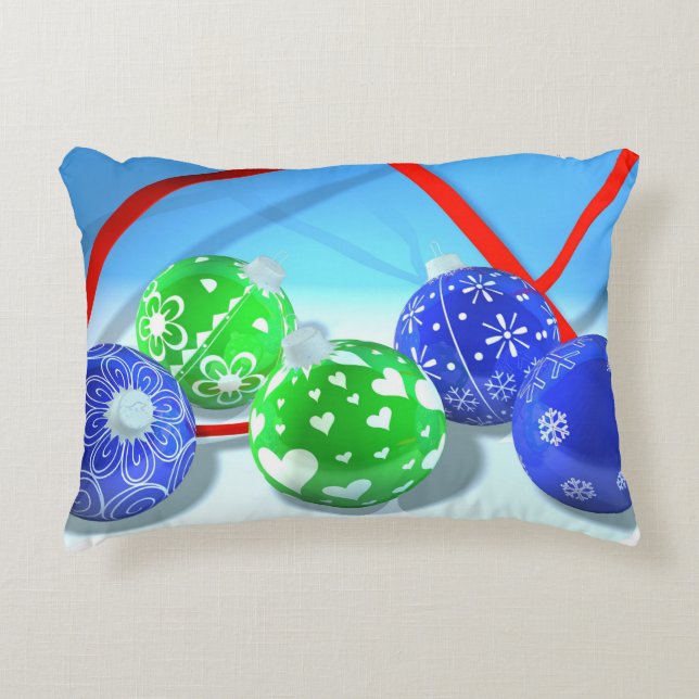 Christmas ornaments accent pillow (Front)