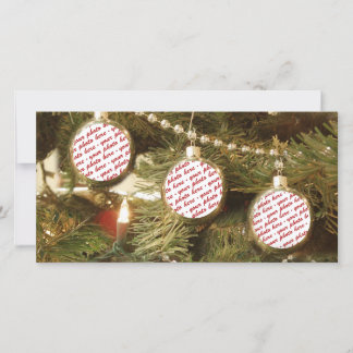 Christmas Ornaments (Add 3 Photos) Holiday Card