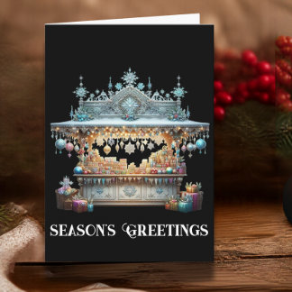 Christmas Ornaments and Baubles Market Kiosk Holiday Card