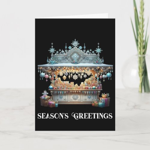 Christmas Ornaments and Baubles Market Kiosk Holiday Card