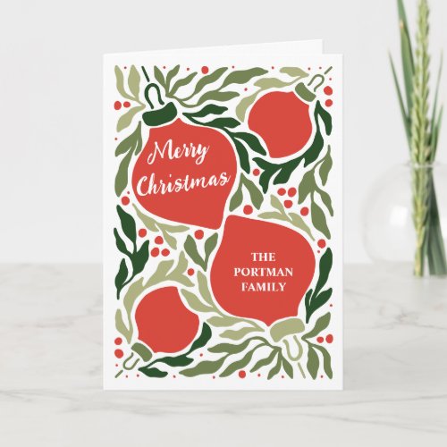 Christmas Ornaments and Foliage Holiday Photo  Card