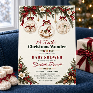 Christmas Ornaments Baby Shower Invitation