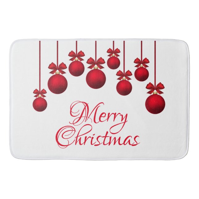 Christmas Ornaments Bathroom Mat (Front)