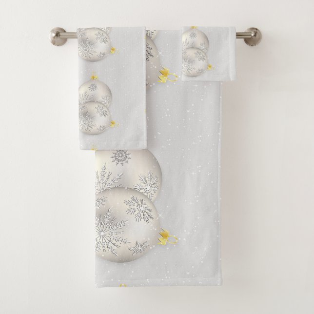 Christmas Ornaments Bathroom Towel Set (Insitu)