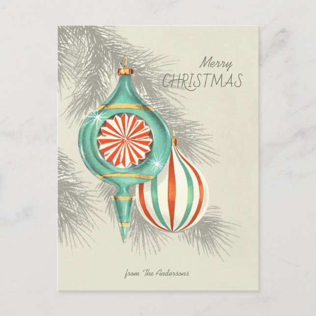 Christmas ornaments Beautiful retro baubles CC1245 Postcard (Front)