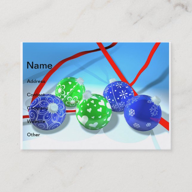 Christmas ornaments business card (Front)