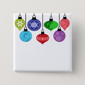 Christmas Ornaments Button by CuteLittleTreasures at Zazzle