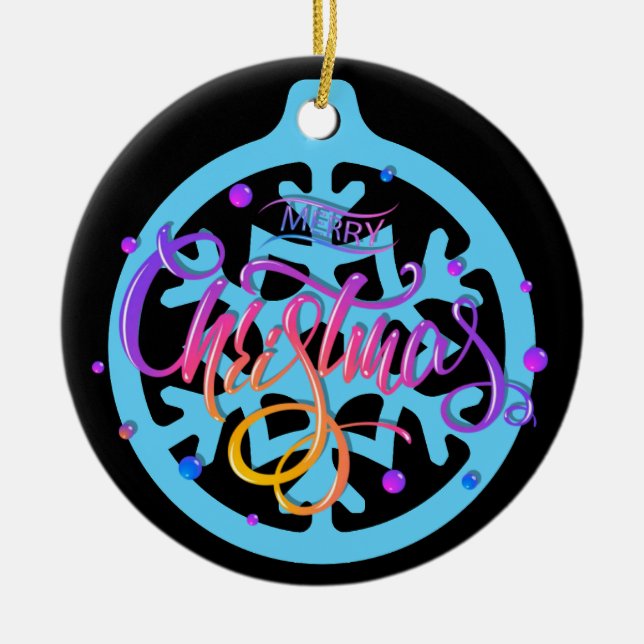 Christmas, ornaments Christmas' ball 13 Black BG (Front)