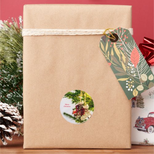 Christmas ornaments classic round sticker