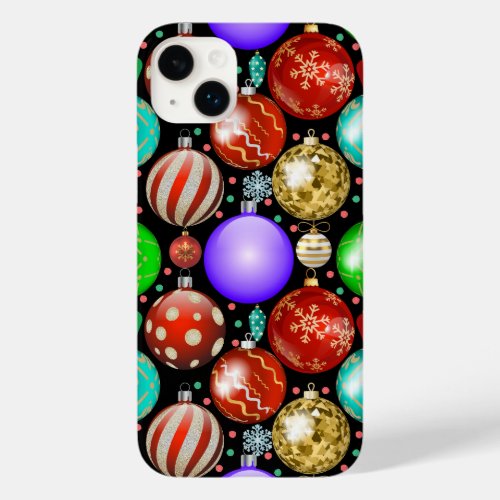 Christmas Ornaments Colorful Balls pattern Black B Case_Mate iPhone 14 Plus Case