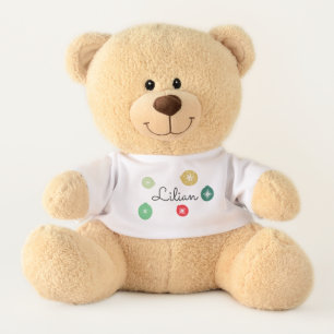 Christmas Ornaments Colorful Name Teddy Bear