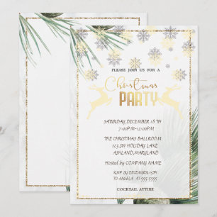 Christmas Ornaments,Dear,Branches Christmas Party Invitation
