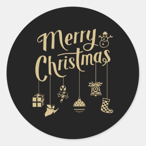 Christmas Ornaments Decoration Merry Christmas Classic Round Sticker