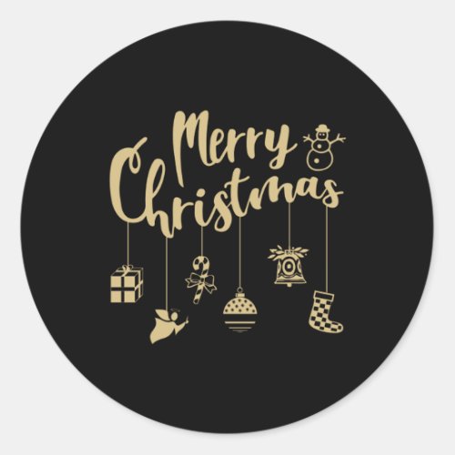 Christmas Ornaments Decoration Merry Christmas Classic Round Sticker