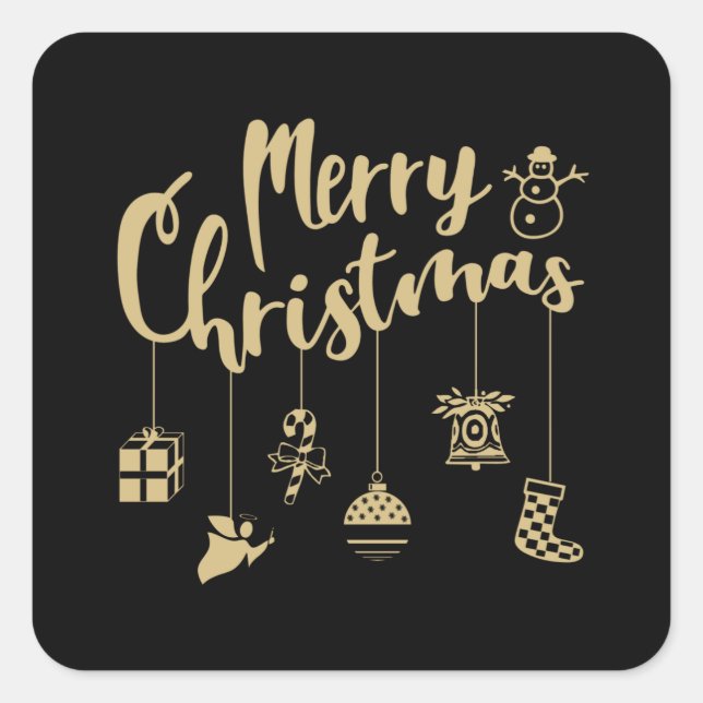 Christmas Ornaments Decoration Merry Christmas Square Sticker (Front)