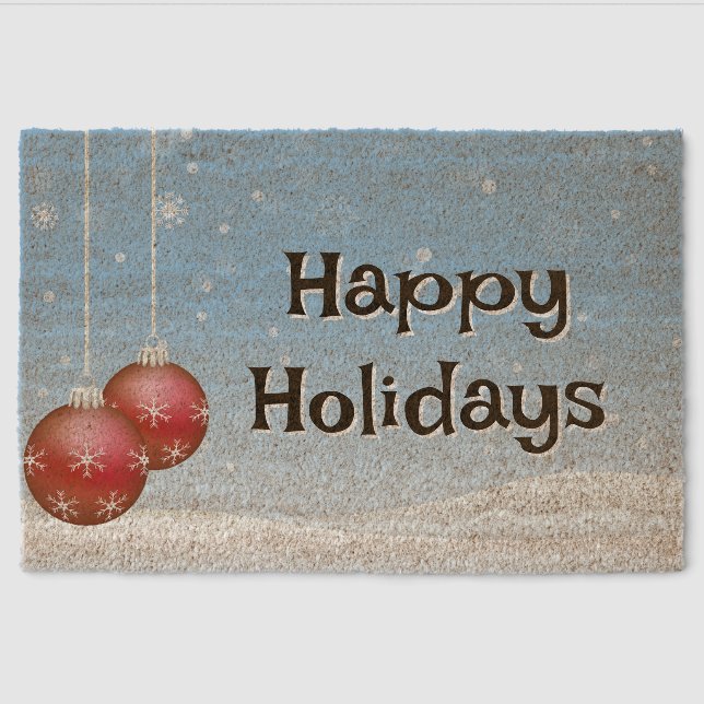 Christmas Ornaments Design Coir Door Mat (Front)