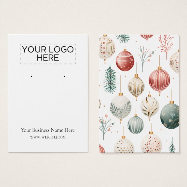 Christmas Ornaments Earring Display Card (Front & Back)