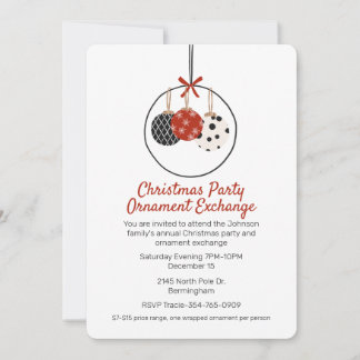 Christmas Ornaments Exchange Christmas Party Invitation