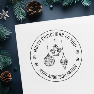 Christmas Ornaments Family Name Self-inking Stamp