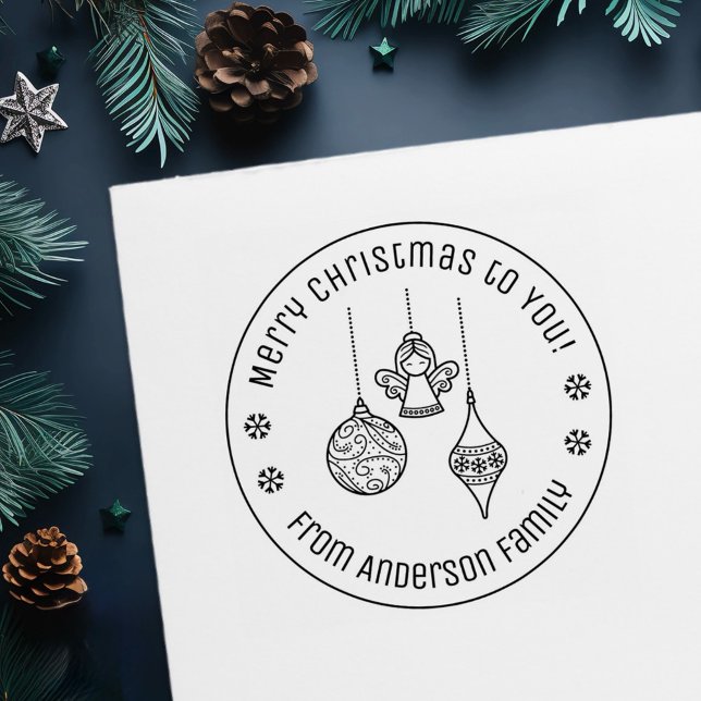 Christmas Ornaments Family Name Self-inking Stamp (Creator Uploaded)