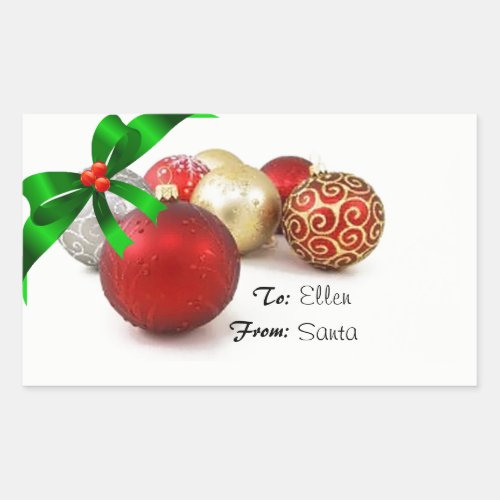 Christmas Ornaments Gift Tag Sticker
