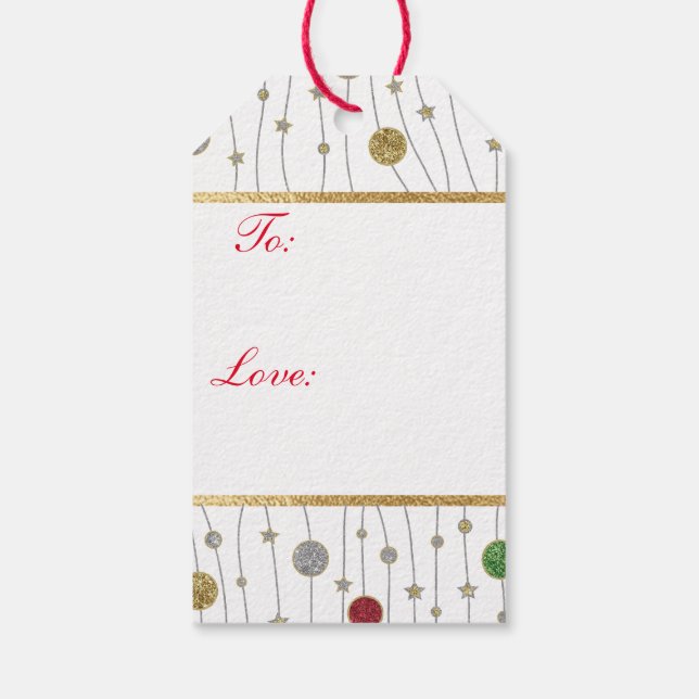 Christmas Ornaments Gift Tags (Back)