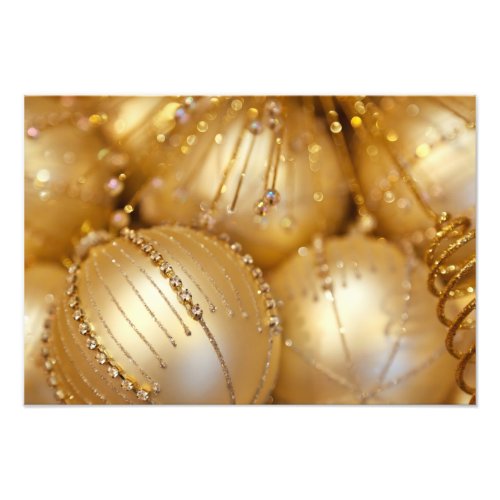 Christmas Ornaments Gold Ornaments Glitter Photo Print