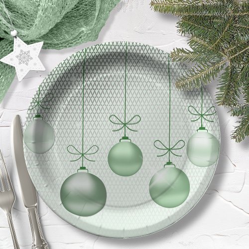 Christmas Ornaments Green ID251 Paper Plates