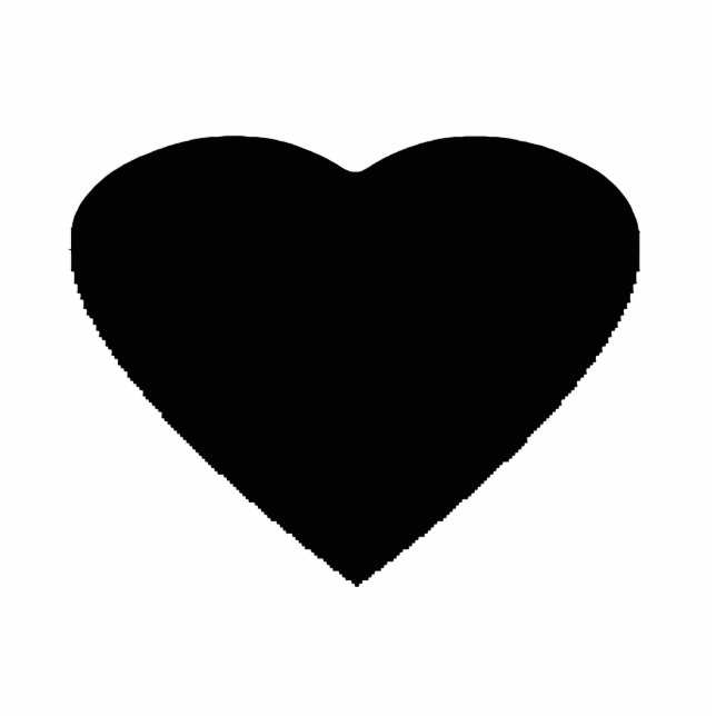 Christmas Ornaments Heart Black Statuette (Front)