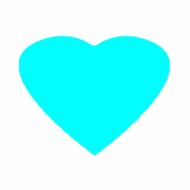 Christmas Ornaments Heart Cyan Statuette (Front)
