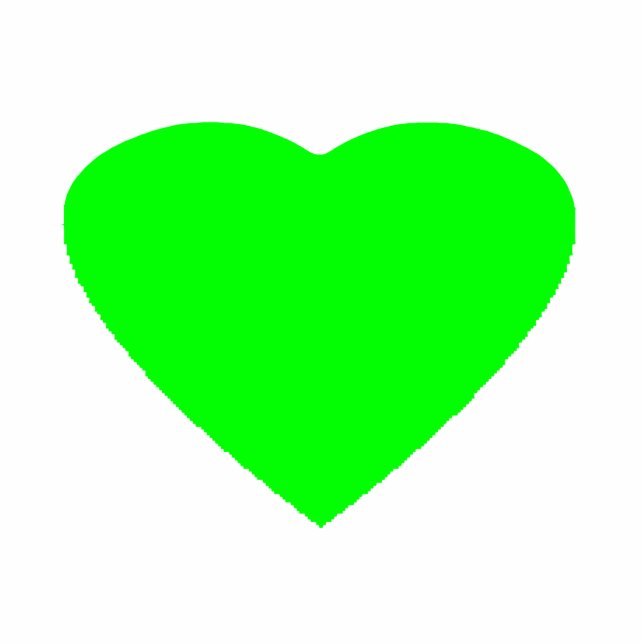 Christmas Ornaments Heart Green Light Cutout (Front)