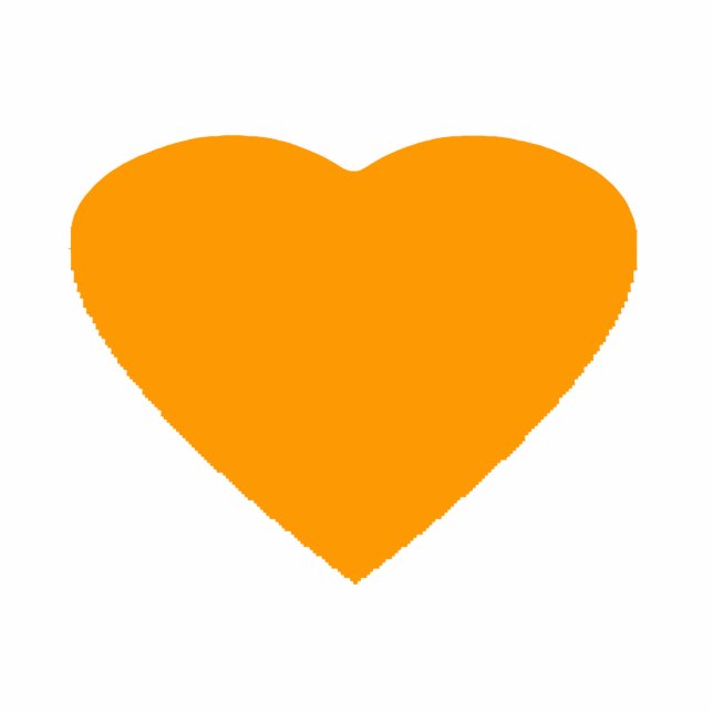 Christmas Ornaments Heart Orange Cutout (Front)