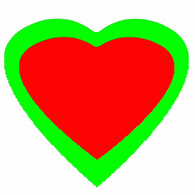 Christmas Ornaments Heart Red Green Statuette (Front)