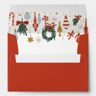 Christmas Ornaments Holiday Envelope