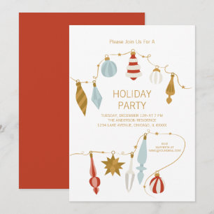 Christmas Ornaments Holiday Party Invitation