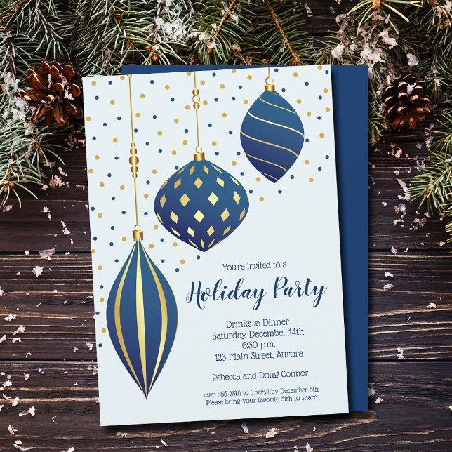 Christmas Ornaments Holiday Party Invitation (Christmas Ornaments Holiday Invitations - INSTANT DOWNLOAD and/or PRINTED)
