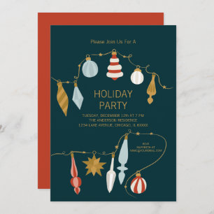 Christmas Ornaments Holiday Party Invitation