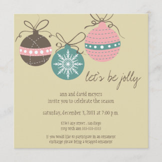 Christmas Ornaments Holiday Party Invitation-tan Invitation