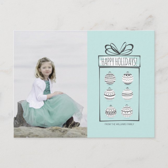 Christmas Ornaments Holiday Photo Postcard (Front)