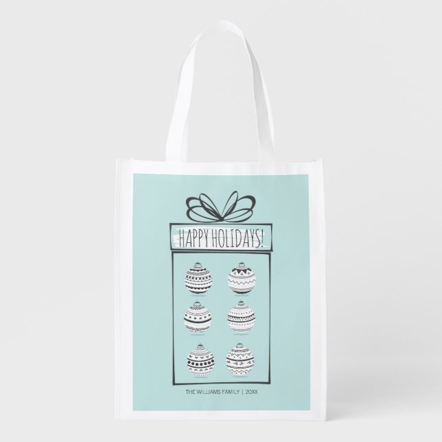 Christmas Ornaments Holiday Reusable Tote Bag (Front)