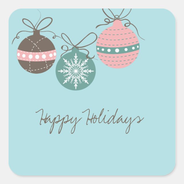 Christmas Ornaments Holiday Sticker-blue Square Sticker (Front)