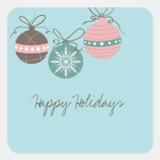 Christmas Ornaments Holiday Sticker-blue Square Sticker
