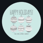 Christmas Ornaments Holiday Stickers<br><div class="desc">Personalize the custom text above. You can find additional coordinating items in our "Christmas Ornaments Collection".</div>