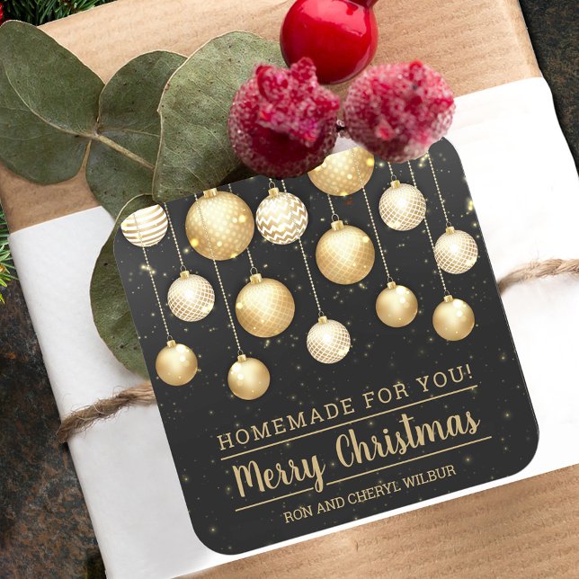 Christmas Ornaments Homemade Goods Holiday Baking Square Sticker (Creator Uploaded)