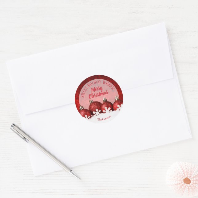 Christmas Ornaments Homemade Holiday Baking SMALL Classic Round Sticker (Envelope)