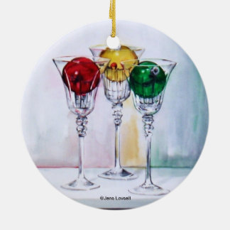 Christmas Ornaments in Wine Glasses Ornament