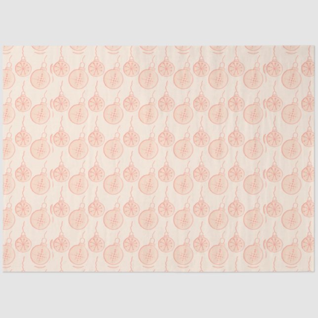 Christmas Ornaments Light Orange Christmas Tissue Paper (Front)