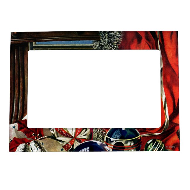 Christmas Ornaments Magnetic Photo Frame (Front)