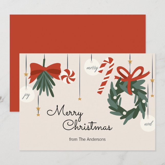 Christmas Ornaments Merry Christmas Holiday Card (Front/Back)