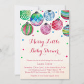 Christmas Ornaments Merry Little Baby Shower Invitation (Front)